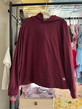 BURLEBO Maroon Crewneck Pullover with Logo Print